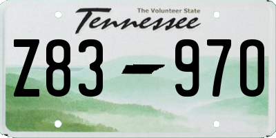 TN license plate Z8397O