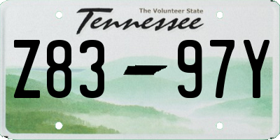 TN license plate Z8397Y