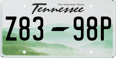 TN license plate Z8398P