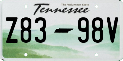 TN license plate Z8398V