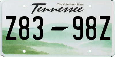 TN license plate Z8398Z