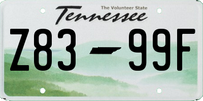 TN license plate Z8399F