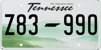TN license plate Z8399O