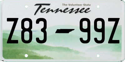 TN license plate Z8399Z