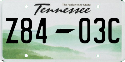 TN license plate Z8403C