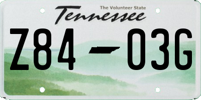 TN license plate Z8403G