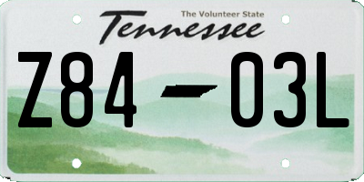 TN license plate Z8403L