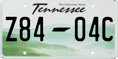 TN license plate Z8404C
