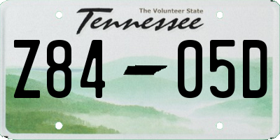 TN license plate Z8405D