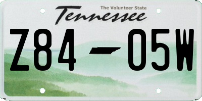 TN license plate Z8405W
