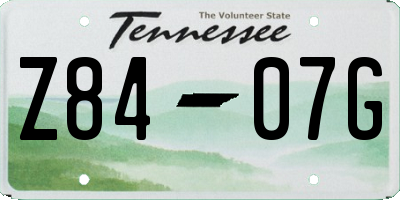 TN license plate Z8407G