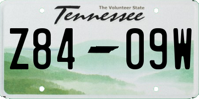 TN license plate Z8409W