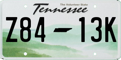 TN license plate Z8413K