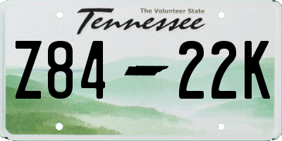 TN license plate Z8422K