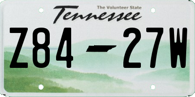 TN license plate Z8427W