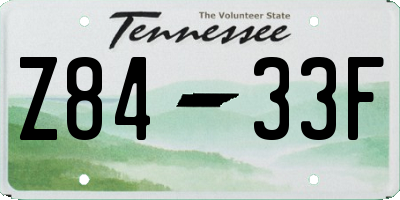 TN license plate Z8433F