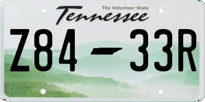 TN license plate Z8433R