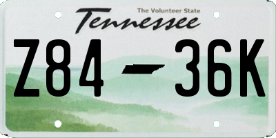 TN license plate Z8436K