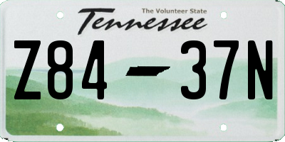 TN license plate Z8437N