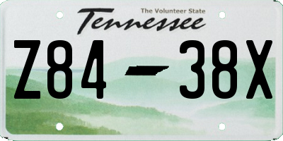 TN license plate Z8438X