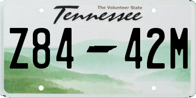 TN license plate Z8442M