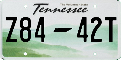 TN license plate Z8442T