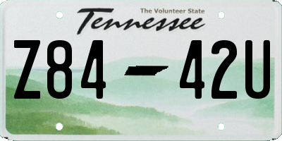 TN license plate Z8442U