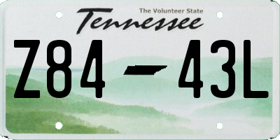 TN license plate Z8443L