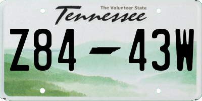 TN license plate Z8443W