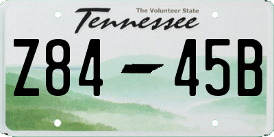TN license plate Z8445B