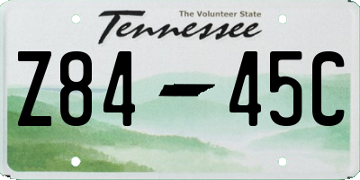 TN license plate Z8445C