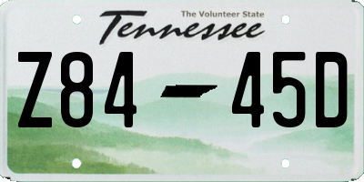 TN license plate Z8445D