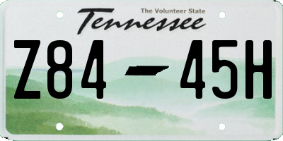 TN license plate Z8445H