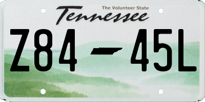 TN license plate Z8445L