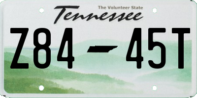 TN license plate Z8445T