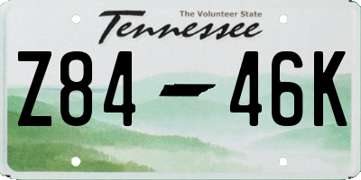 TN license plate Z8446K