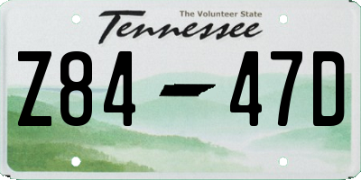 TN license plate Z8447D