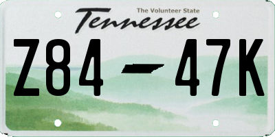 TN license plate Z8447K