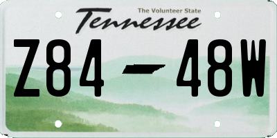 TN license plate Z8448W