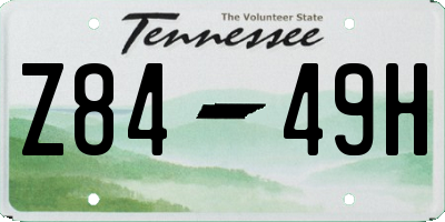 TN license plate Z8449H