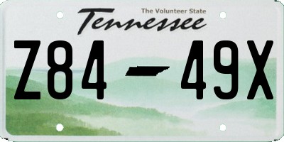 TN license plate Z8449X