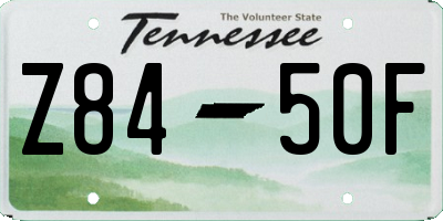 TN license plate Z8450F