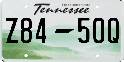 TN license plate Z8450Q