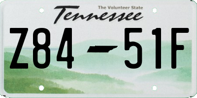 TN license plate Z8451F