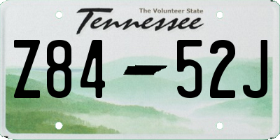 TN license plate Z8452J