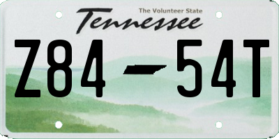 TN license plate Z8454T
