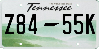 TN license plate Z8455K