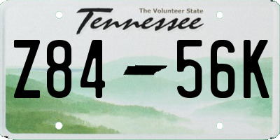 TN license plate Z8456K