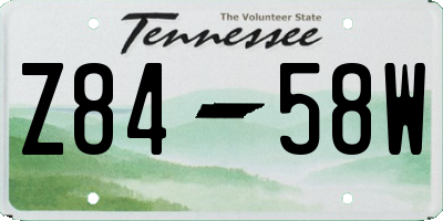 TN license plate Z8458W