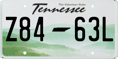 TN license plate Z8463L